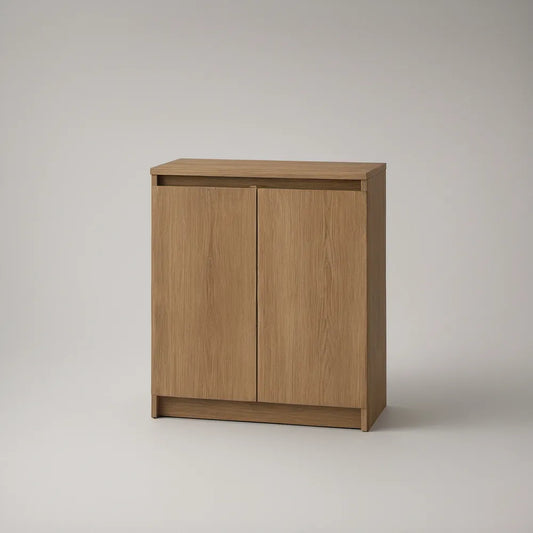 Oak Brown 2-Door Wardrobe, 35.4 x 17.7 x 43.3 in, Engineered Wood